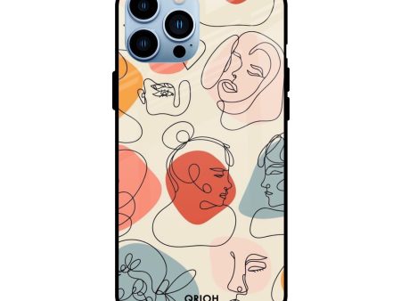 Abstract Faces Glass Case for iPhone 13 Pro on Sale