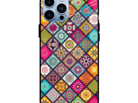 Multicolor Mandala Glass Case for iPhone 13 Pro Online Sale