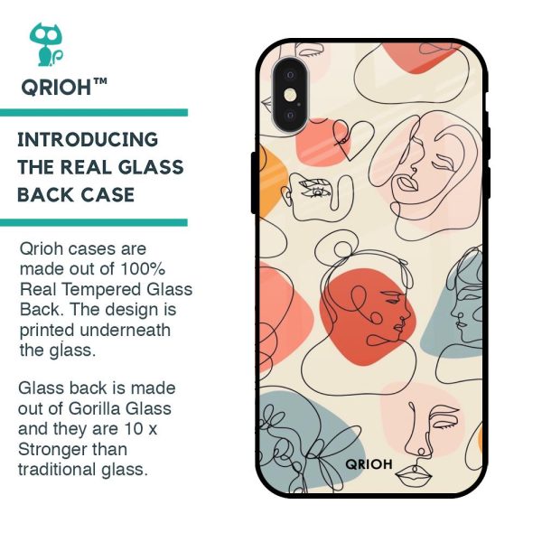 Abstract Faces Glass Case for iPhone X Online Hot Sale