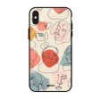 Abstract Faces Glass Case for iPhone X Online Hot Sale