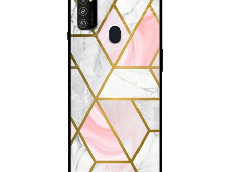 Geometrical Marble Glass Case for Samsung Galaxy M30s Sale